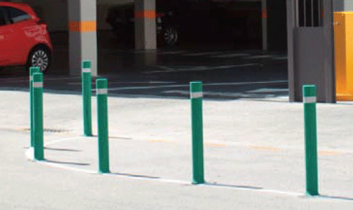 pilonas aflex instaladas en parking