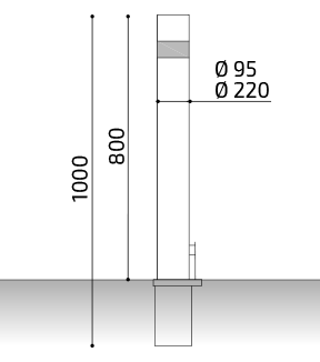 medida pilona cilindro extraíble